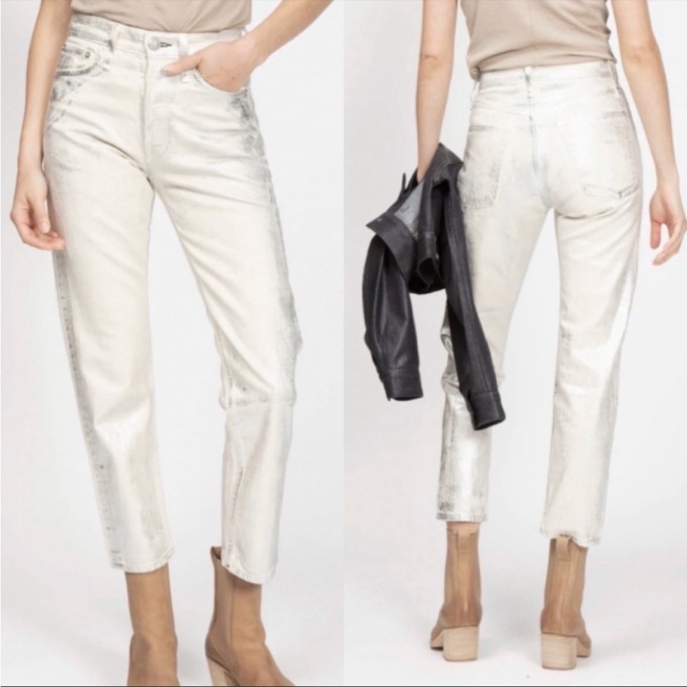 NWOT Rag & Bone Jeans Maya High Rise Ankle Slim in Moonshine Size 27